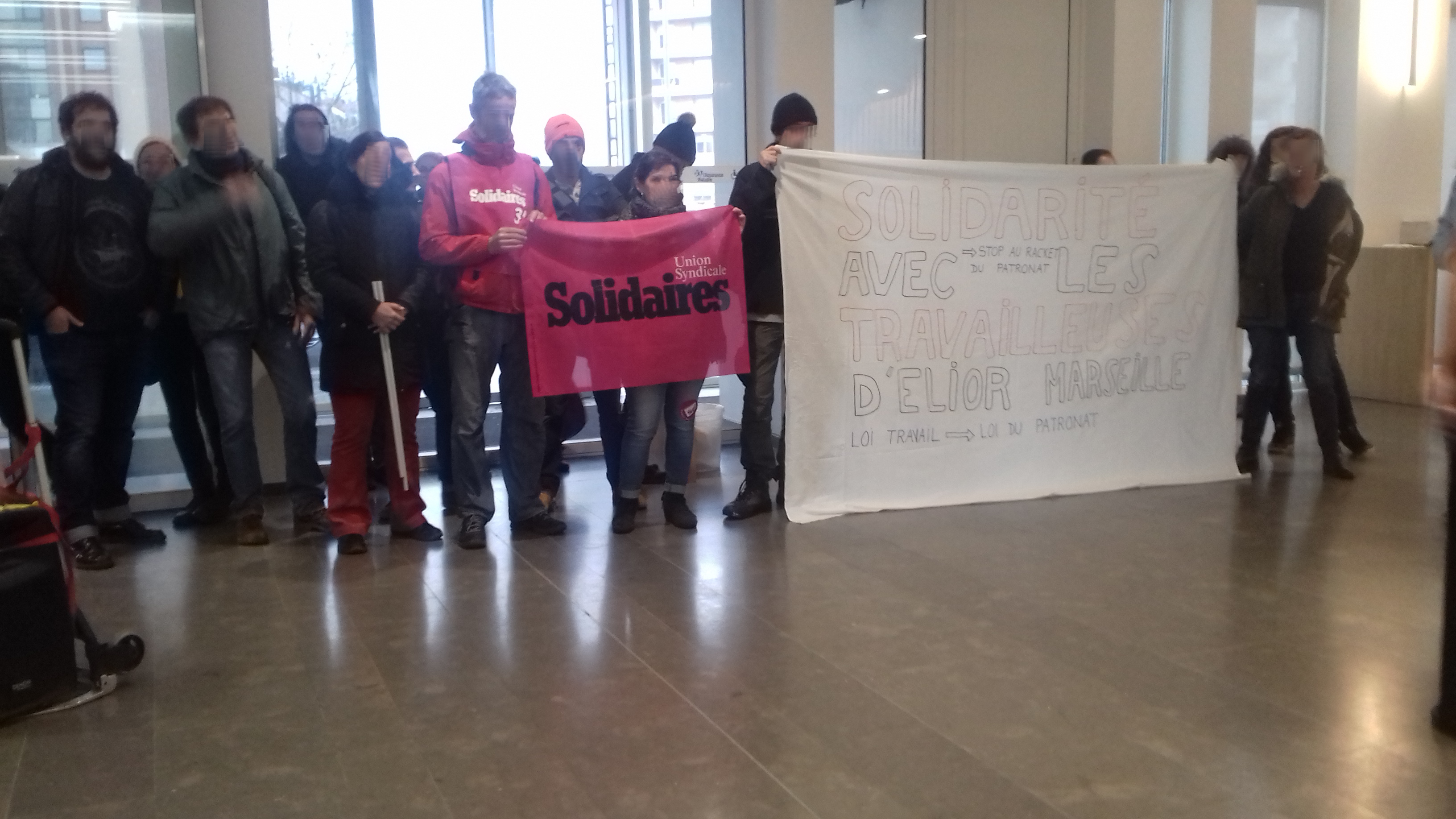 Retour sur l’ACTION DE SOUTIEN AUX SALARIE-E-S d’Elior Marseille