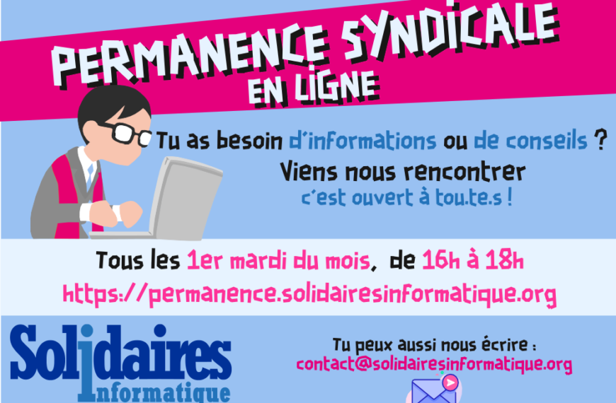 Nouveau : permanence en ligne